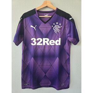 Rangers FC Puma Away Jersey 2016/17 Purple Soccer Shirt Size S 32Red Sponsor